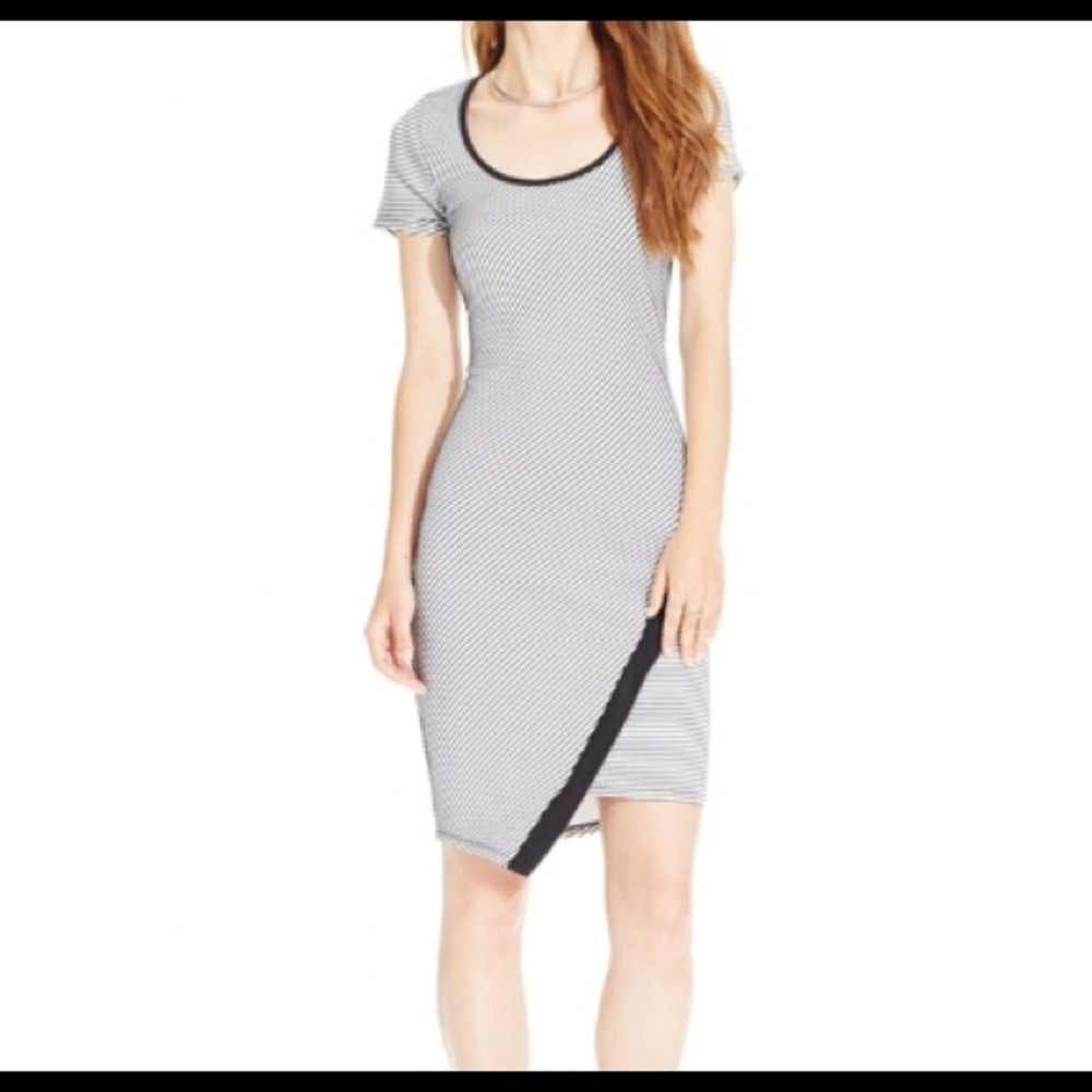 Asymmetric Black & White Dress
